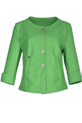 Zelené sako s knoflíky, tříčtvrteční rukáv