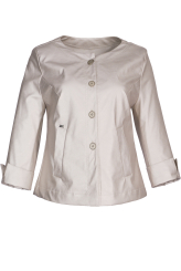 Krémové sako s knoflíky, tříčtvrteční rukáv