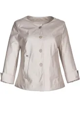 Krémové sako s knoflíky, tříčtvrteční rukáv