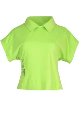 Neónově zelená halenka s límečkem