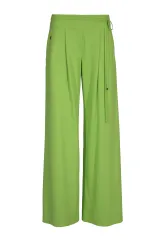 Široké kalhoty s páskem, světle zelené
