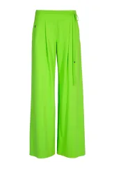 Široké kalhoty s páskem, světle zelené