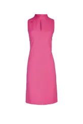 Pouzdrové šaty s výstřihem, sytě růžové