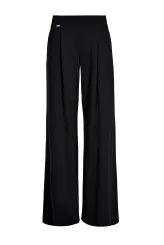 Široké černé kalhoty s vysokým pasem