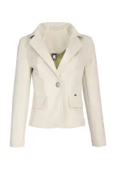 Sako s knoflíkem, krémová béžová
