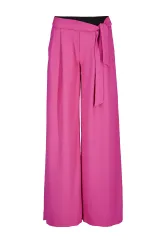 Široké kalhoty s páskem, sytě růžové