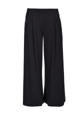 Černé kalhoty se širokými nohavicemi 7/8