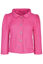 Sako s nabíranými rukávy, sytě růžové
